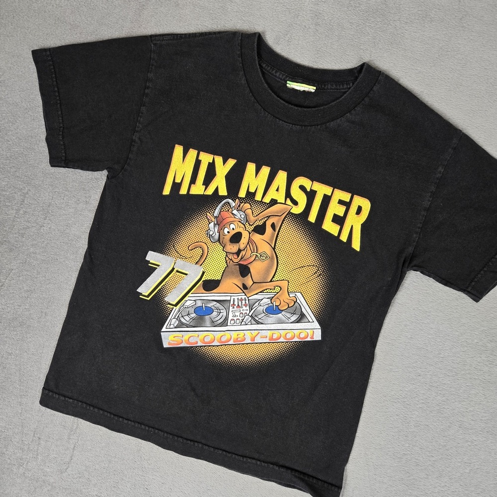 Y2K Vintage Scooby-Doo T-Shirt Youth Medium 10-12 MIX MASTER Black Graphic Kids